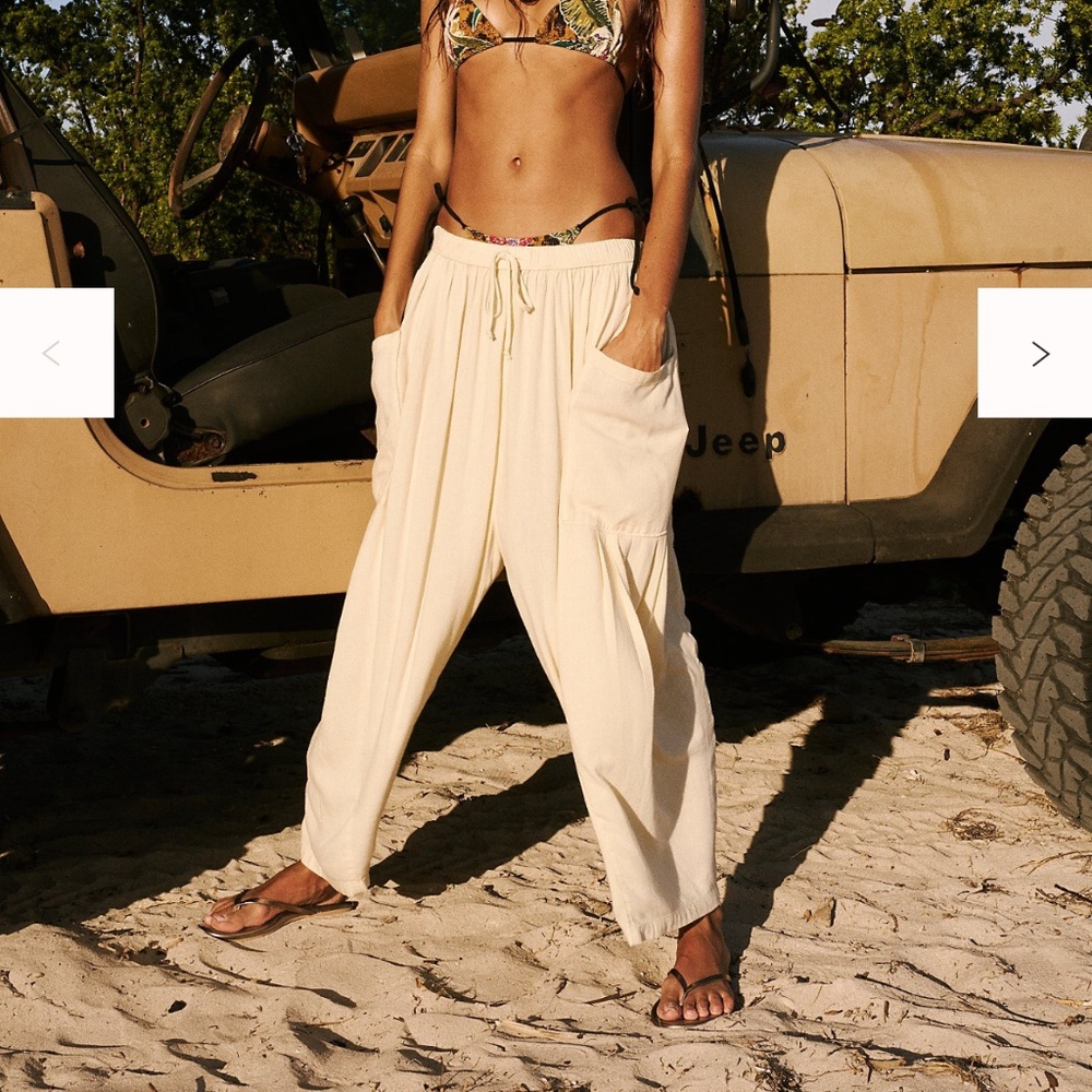 Free People Quinn Pants - Seed Pearl - L